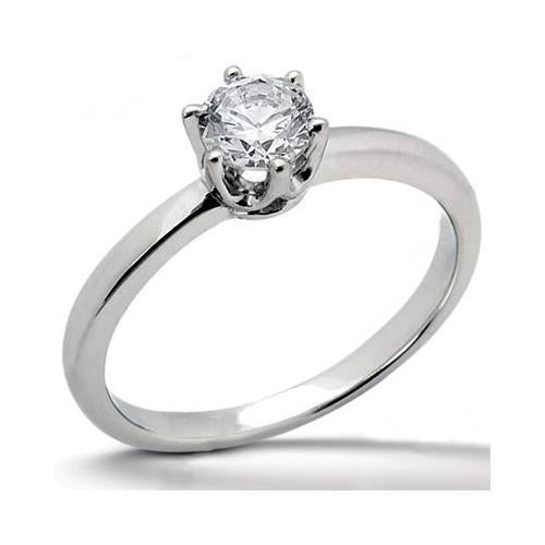 1 Carat Round Diamond Solitaire Ring White Gold