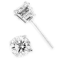 1 Carat Round Prong Set Diamond Stud Lady Earrings