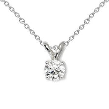 1 Carat Solitaire Round Diamond Necklace Pendant White Gold 14K
