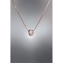 1 Carat Bezel Set Round Diamond Pendant 14K Rose Gold