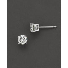 1 Carat Prong Set Round Diamond Stud Earring 14K White Gold