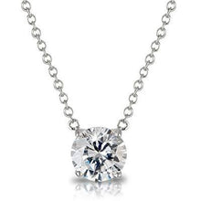 1 Carat Round Cut Diamond Women Necklace Pendant White Gold 14K