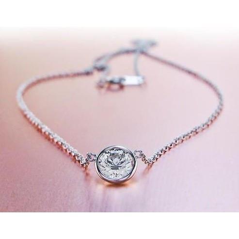 1 Carat Sparkling Diamond Necklace Pendant White Gold 14K F VS1
