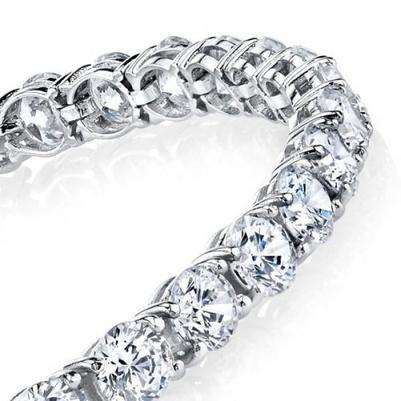 10 Carats Round Diamond Bracelet Prong Set White Gold 14K Jewelry