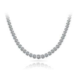 10 Carats Natural Diamonds Women Tennis Necklace White Gold 14K
