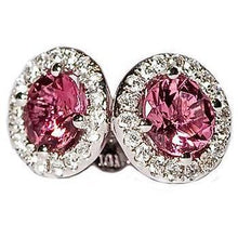 10.50 Carats Tourmaline With Diamonds Stud Earrings White Gold 14K