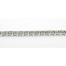 10.50 Ct Green Gemstone Tennis Bracelet 14K White Gold