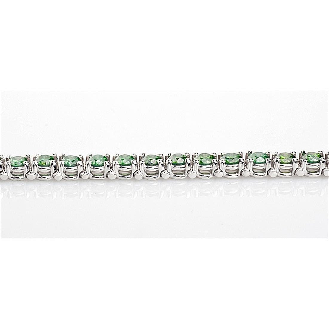 10.50 Ct Green Gemstone Tennis Bracelet 14K White Gold
