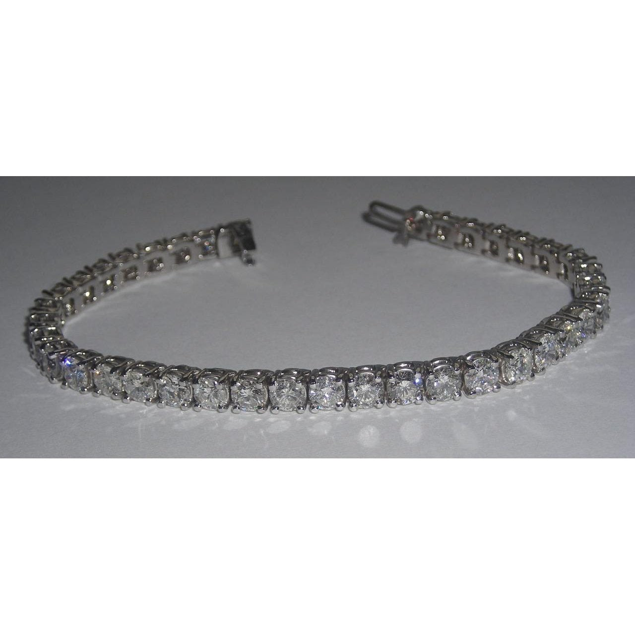 10.66 Ct Round Natural Earth Mined Diamond Tennis Bracelet 41 Stones WG 14K