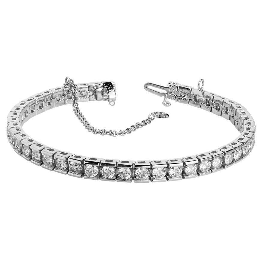 10.75 Carats Natural Diamonds Channel Set Bracelet Gold White 14K New