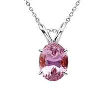 13 Carats Solitaire Pink Kunzite Gemstone Pendant White Gold 14K