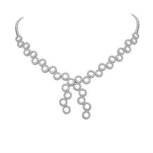 13 Ct Round Brilliant Cut Natural Earth Mined Diamonds Ladies Necklace 14K White Gold