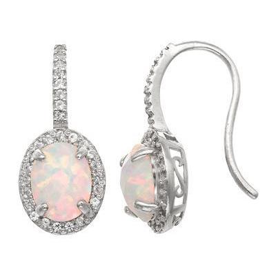 natural round opal 13ct earring front view