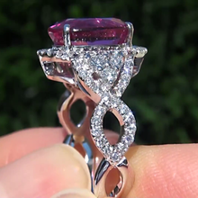 13.25 Ct Pink Tourmaline And Natural Earth Mined Diamonds Wedding Ring Gold White 14K