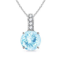13.50 Ct. Brilliant Cut Aquamarine And Diamonds Pendant White Gold