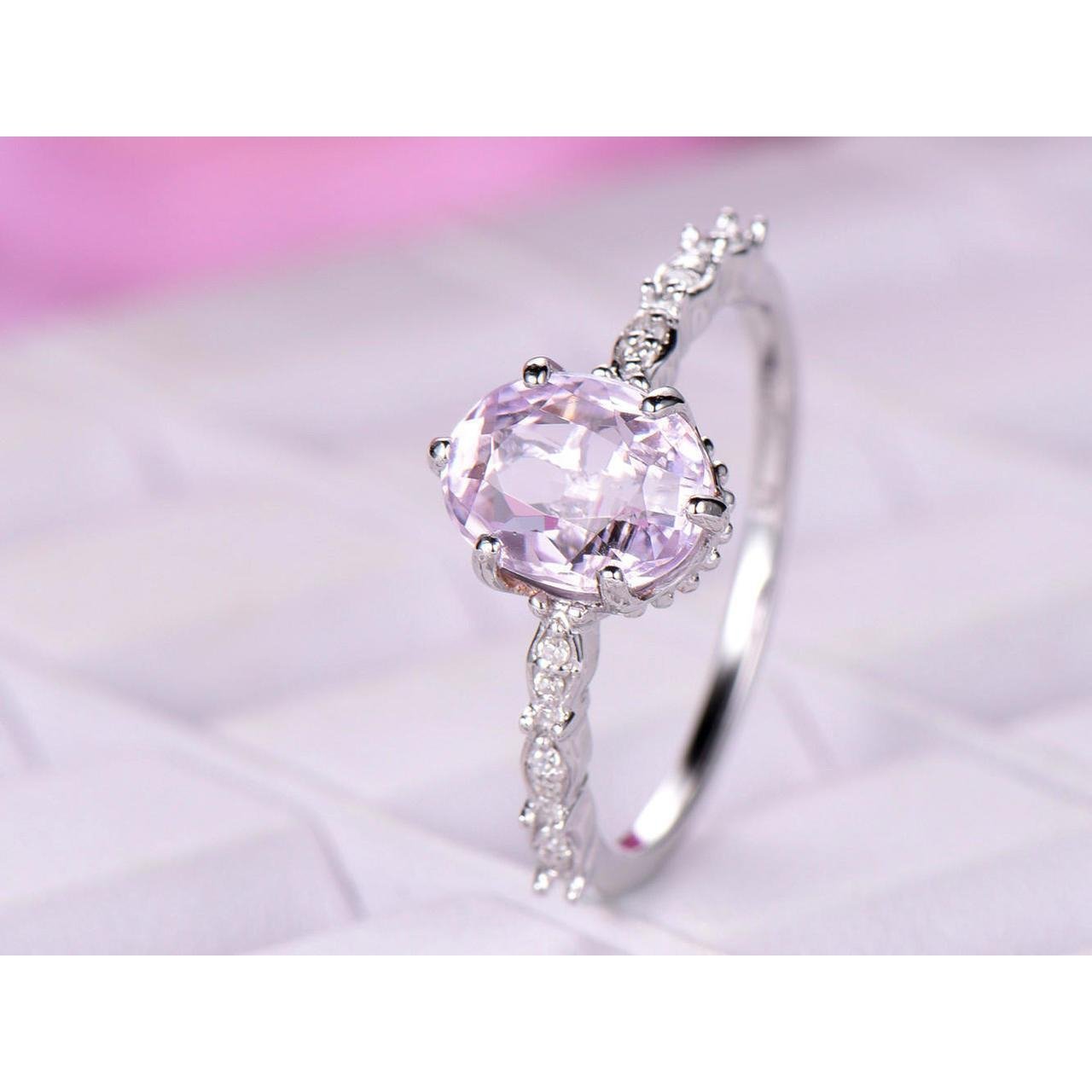 14K White Gold Kunzite With Diamonds 15.65 Carats Ring