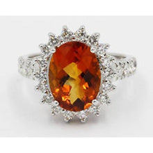 14K White Gold Madeira Citrine And Diamond Ring 22.50 Carats Jewelry