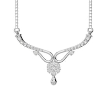 14K White Gold Round Diamond Lady Necklace Sparkling Jewelry 4 Carats