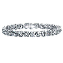 14.40 Ct Round Brilliant Cut Diamond Tennis Bracelet White Solid Gold