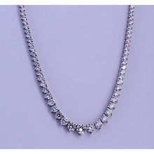 14.65 Carats Round Diamond Womens' Necklace White Gold 14K