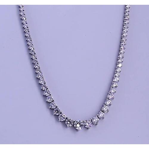 14.65 Carats Round Diamond Womens' Necklace White Gold 14K