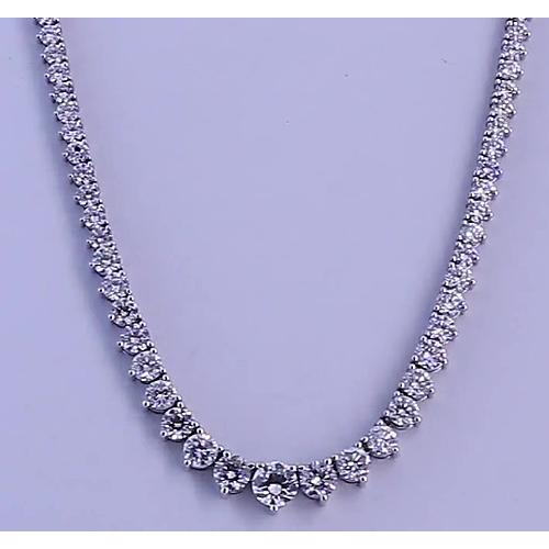 14.65 Carats Round Diamond Womens' Necklace White Gold 14K