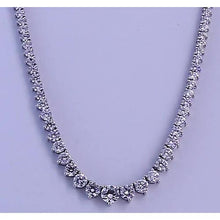 14.65 Carats Round Diamond Womens' Necklace White Gold 14K