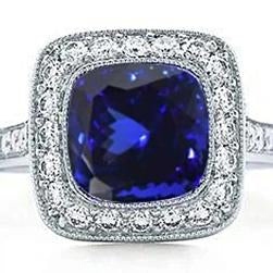 14.75 Ct Bezel Set Tanzanite With Diamonds Ring Gold 14K