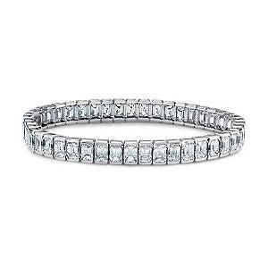 15.75 Ct Emerald Bezel Set Diamonds Tennis Bracelet