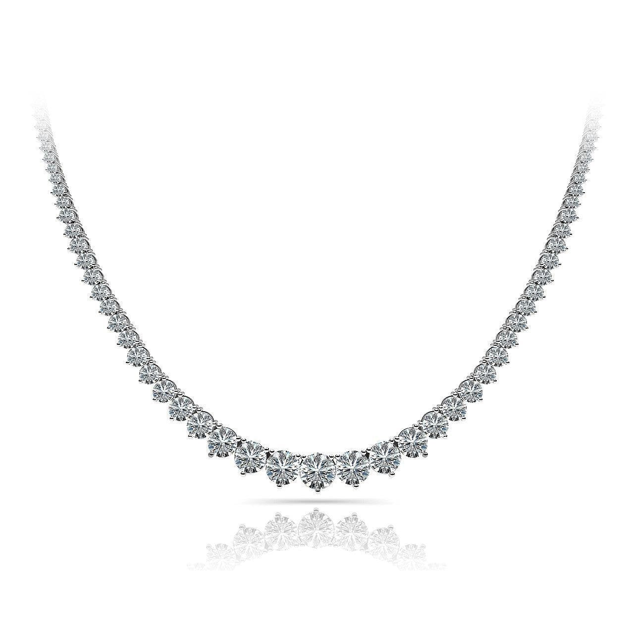16 Carats Round Diamond Tennis Red Carpet Diamond Ladies Necklace