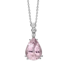 16.50 Ct Pear Cut Kunzite With Diamond Necklace Pendant White Gold