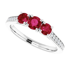1.10 Carats Burma Ruby Diamond Accented Ring 14K White Gold New