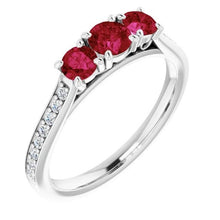 1.10 Carats Burma Ruby Diamond Accented Ring 14K White Gold New