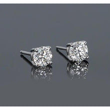 1.20 Carats Four Prong Round Diamond Stud Earring White Gold 14K F Vs1
