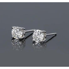 1.20 Carats Four Prong Round Diamond Stud Earring White Gold 14K F Vs1