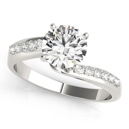 1.20 Carats Round Diamond Wedding Ring Jewelry Solitaire With Accents