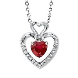 1.20 Ct Heart Cut Red Ruby With Diamond Pendant Jewelry New