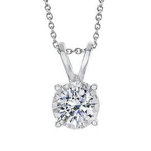 1.25 Carats Round Solitaire Diamond Pendant Necklace White Gold