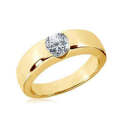 1.25 Ct. Round Brilliant Natural Earth Mined Diamond Solitaire Engagement Ring Gold Gents