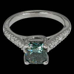 1.25 Cts. Radiant & Round Natural Earth Mined Diamond Engagement Ring New White Gold