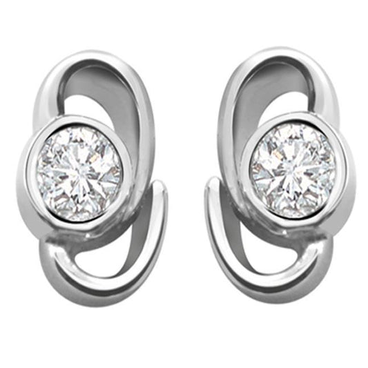 1.3 Ct Round Diamond Stud Earring 14K White Gold