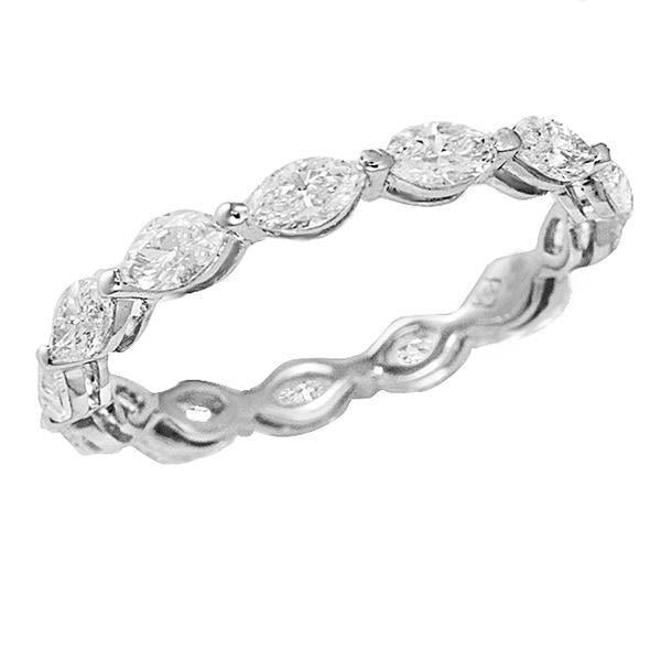 1.30 Carats White Gold Women Marquise Cut Eternity Diamond Band