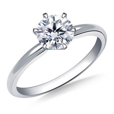1.30 Ct Round Solitaire Diamond Ring Solid White Gold 14K