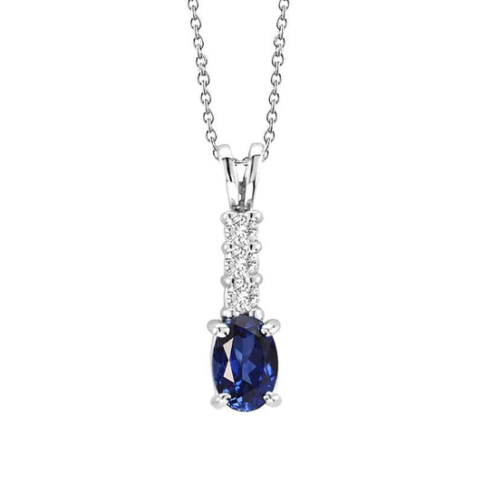 1.30 Ct Sri Lanka Sapphire Diamond Pendant Necklace
