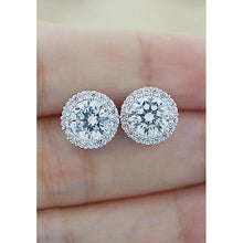 1.35 Ct Round Halo Diamond Stud Earring Lady Jewelry