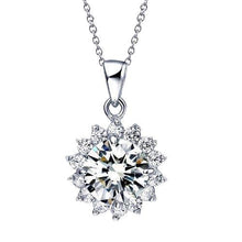 1.40 Carats Round Diamond Necklace Pendant White Gold 14K