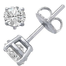 1.5 Ct Prong Set Round Diamond Stud Earring 14K White Gold