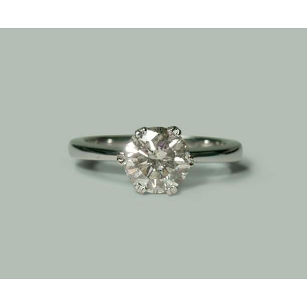 1.50 Carat Diamond Ring Solitaire Round White Gold 14K Jewelry