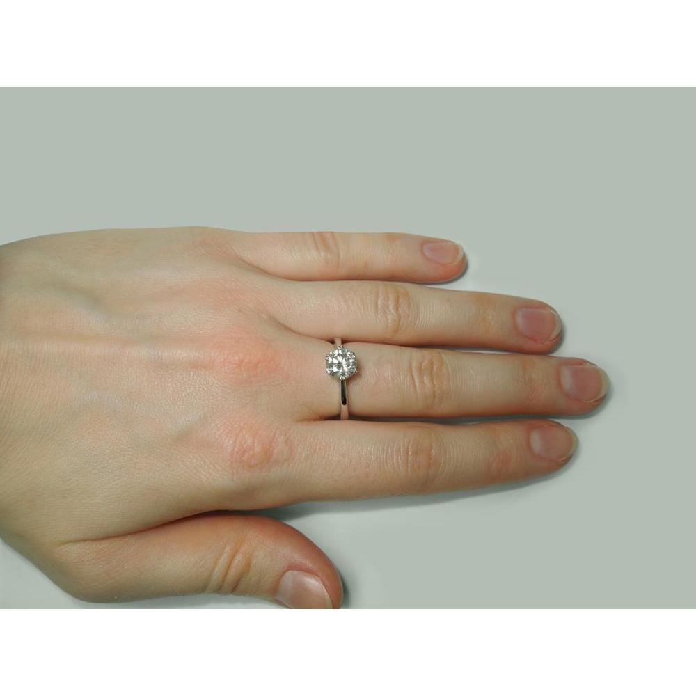 1.50 Carat Diamond Ring Solitaire Round White Gold 14K Jewelry