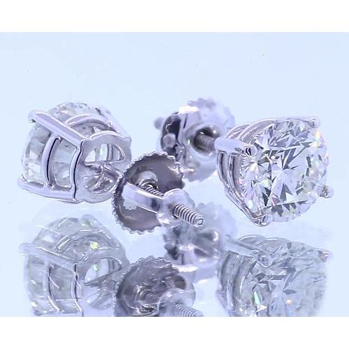 1.50 Carats Diamond Stud Earring Four Prong White Gold 14K